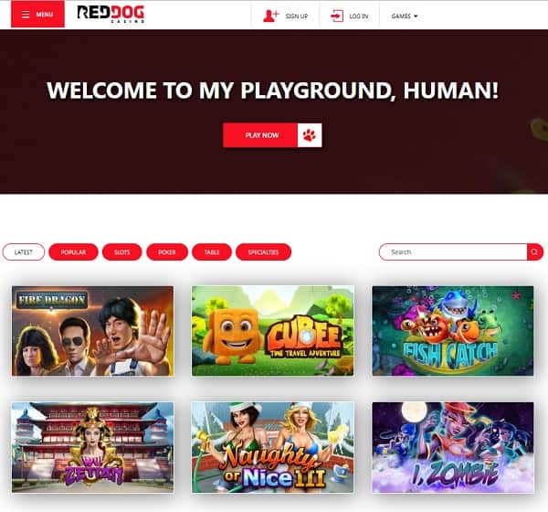 Red Dog Casino Review $25 free spins + 225% up to $12,200 bonus