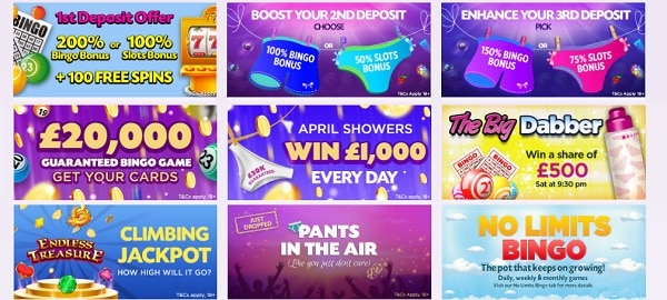 Lucky Pants Bingo bonuses and promotions