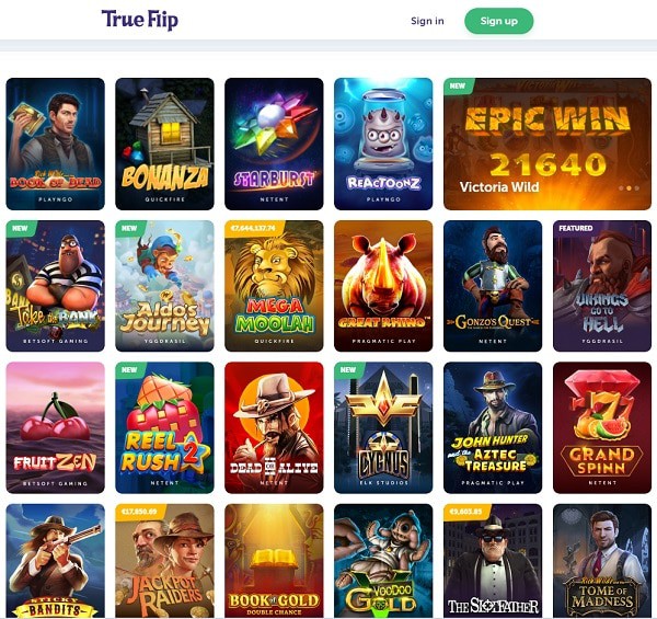 True Flip Online Casino Review & Rating - 9.5/10 Excellent!