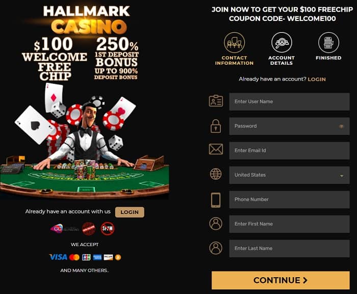 Hallmark No Deposit Bonus Code 