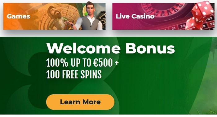 Welcome Bonuses: 100 FS on Book of Oz and 500 euro free money