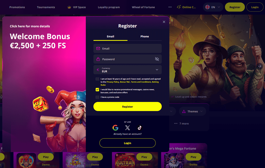 võida Slotoro Casino tervitusboonus pilt